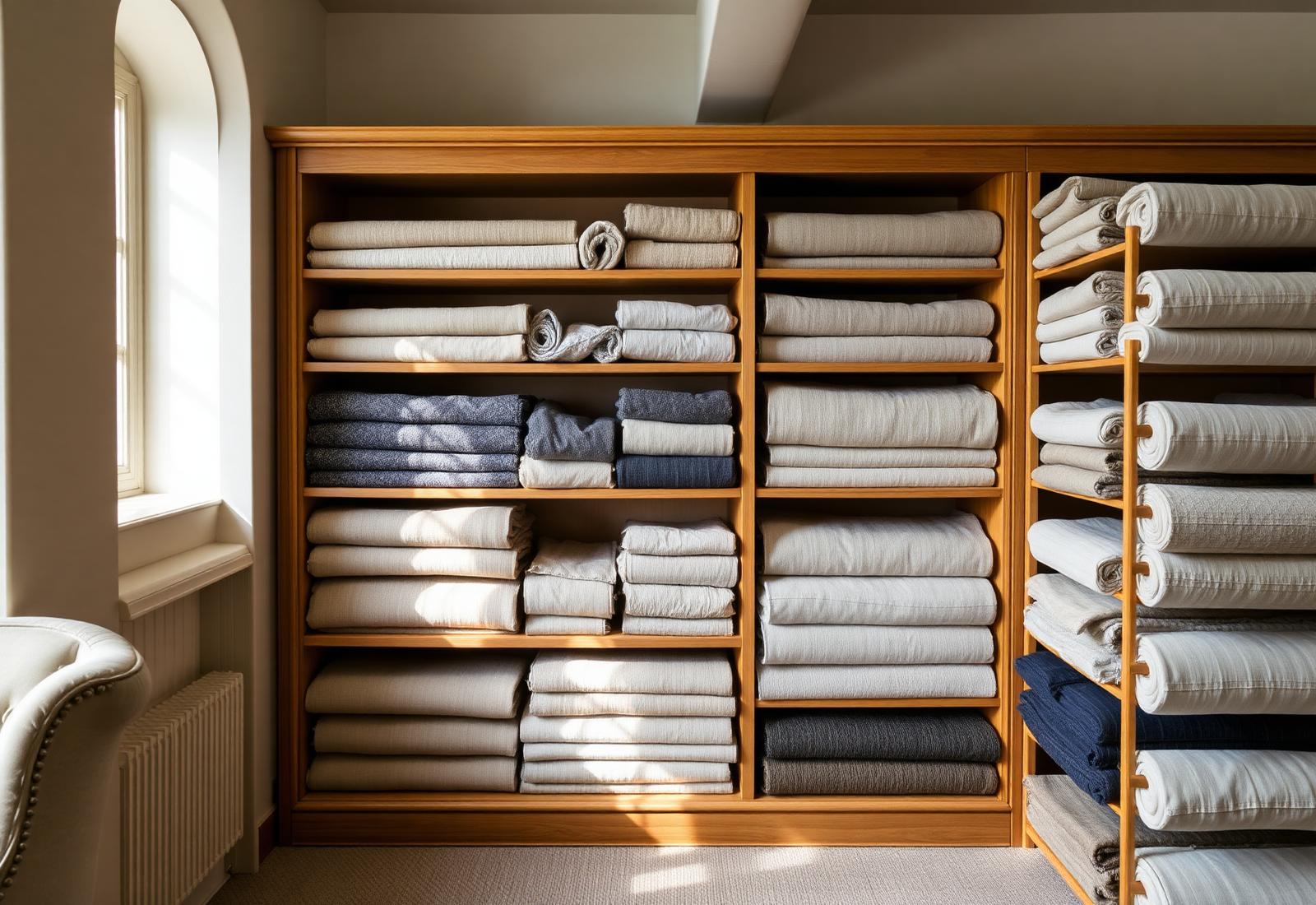 Fabric library at the showroom