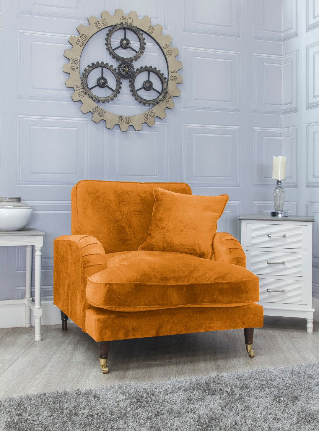Rupert Fabric Sofa - Orange